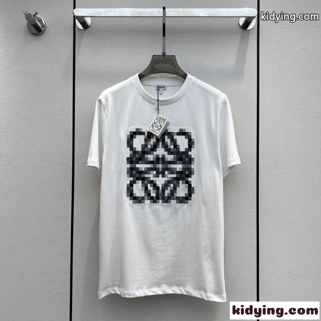 アナグラム ピクセレイテッド コットン 半袖Tシャツ ロエベ Tシャツ コピー ユニセックス-2