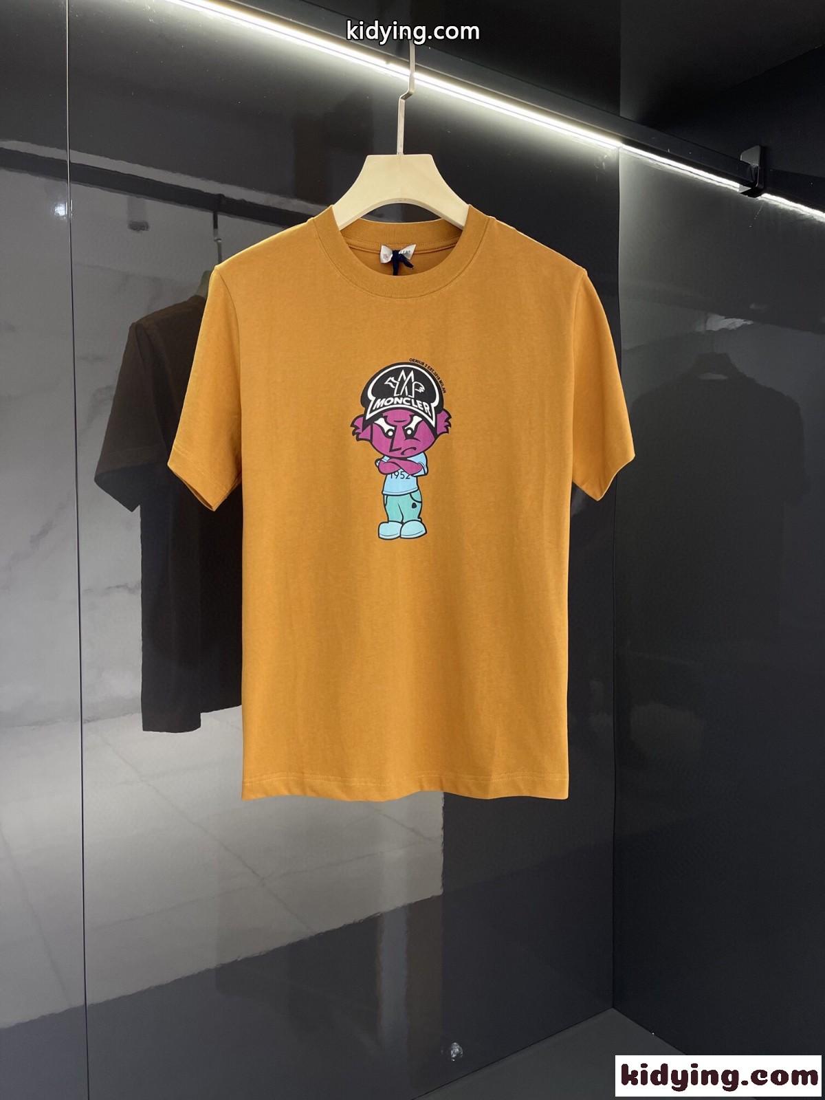 可愛い ユニセックス 春夏 クルーネック 人気 モンクレール tシャツ コピー プリント 半袖 トップス-3