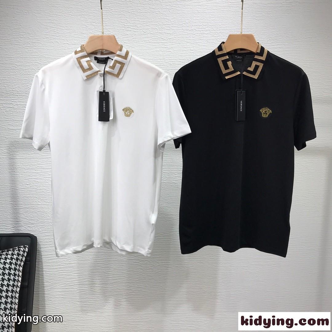 メドゥーサ グレカ 半袖 ポロ シャツ ヴェルサーチェ Tシャツ コピー メンズ-0