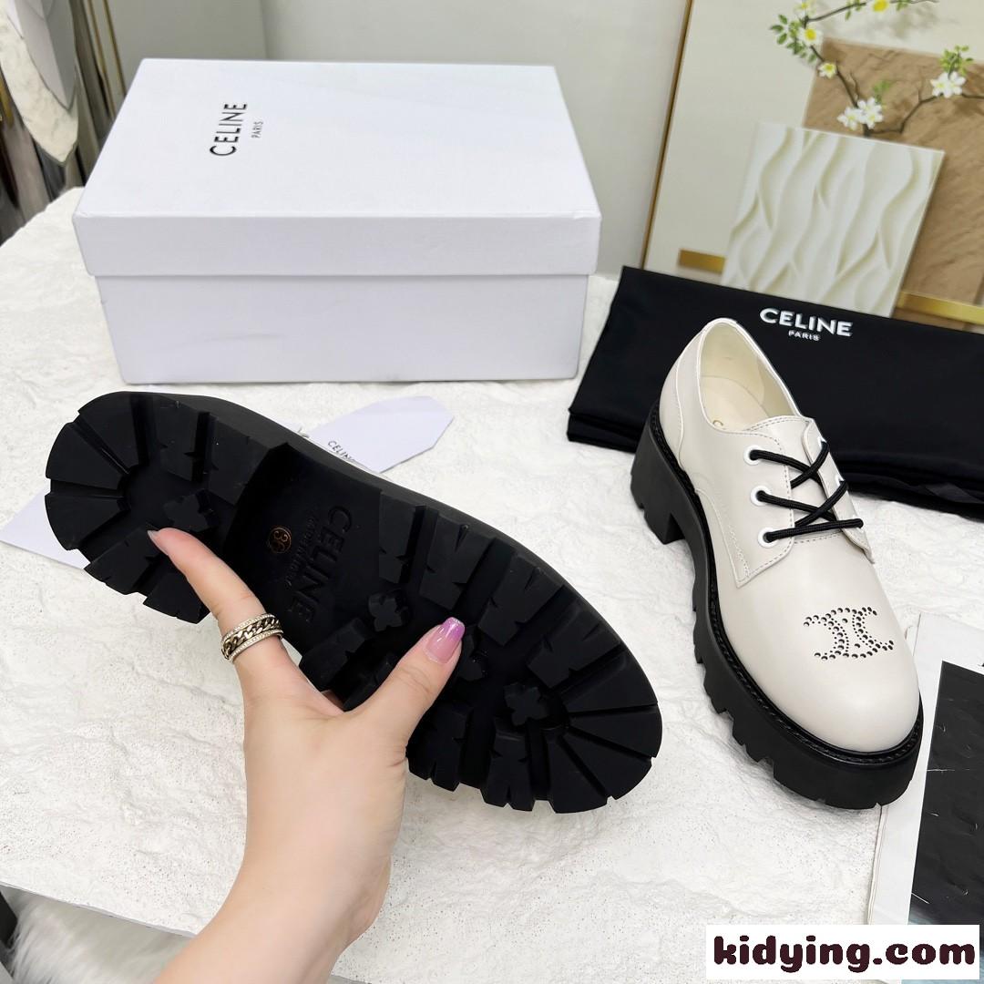 セリーヌ シューズ コピー レディース CELINE トリオンフ パンチング ローファー-4