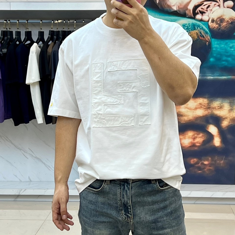 カジュアル リラックス コットン 半袖Tシャツ フェンディ Tシャツ コピー ホワイト-2