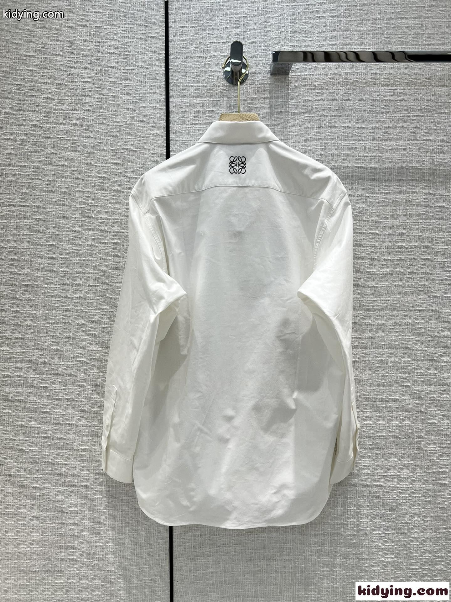 ゆったり 爽やか おしゃれ 長袖 ロエベ シャツ コピー 着痩せ 合わせやすい ユニセックス ホワイト-3