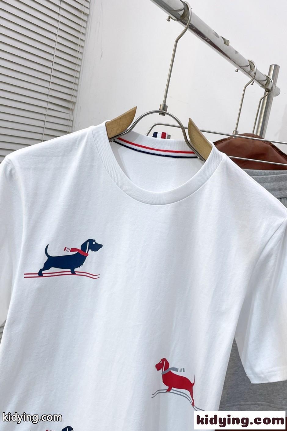 ヘクターモチーフ コットン クルーネックTシャツ トムブラウン Tシャツ コピー ホワイト-2