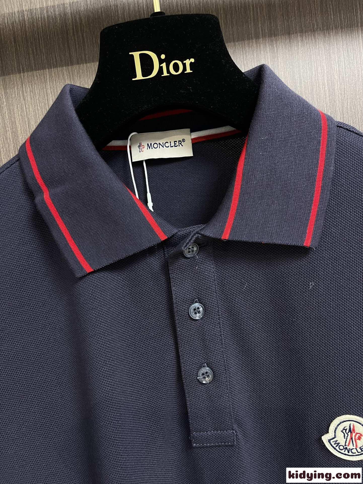 モンクレール Tシャツ コピー バックロゴ襟 コットンピケ ポロシャツ 半袖 トップス-3