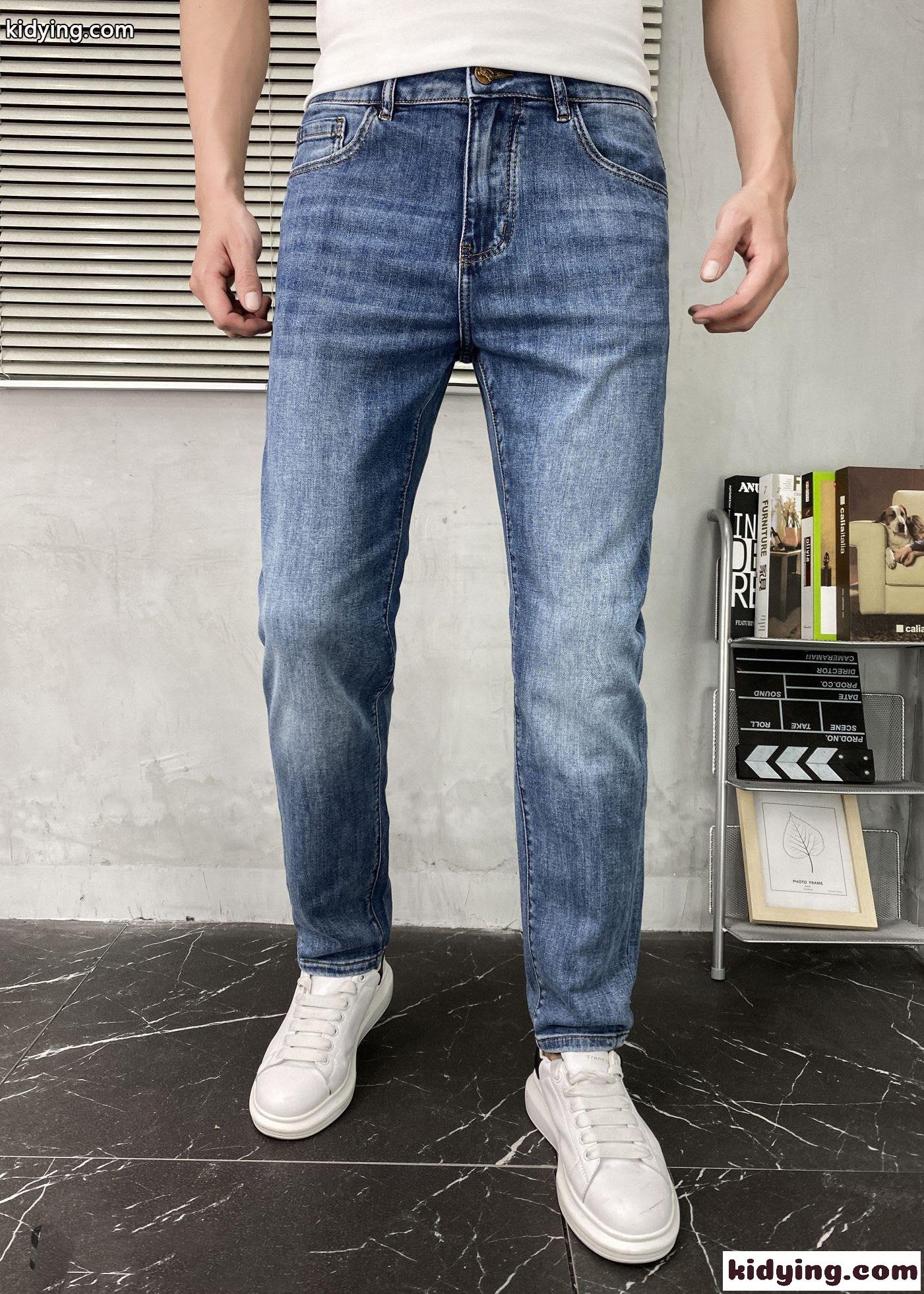 定番 カジュアル 人気 バーバリー ジーンズ コピー メンズ  ファッション デニムパンツ シンプル ハイウエスト-1