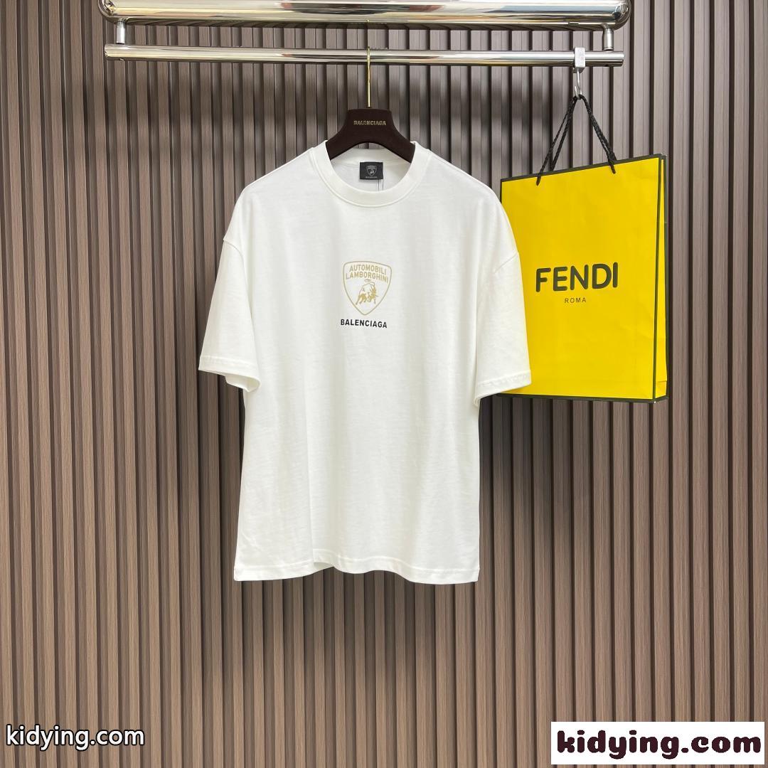 balenciaga x lamborghini プリント 半袖Tシャツ バレンシアガ Tシャツ コピー ユニセックス-0