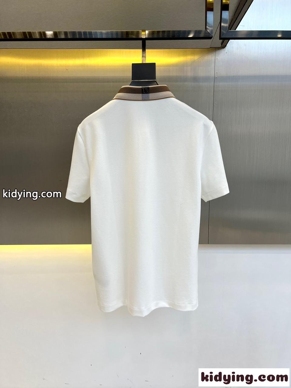 定番 カジュアル コットンピケ ポロシャツ バーバリー Tシャツ コピー ホワイト-3
