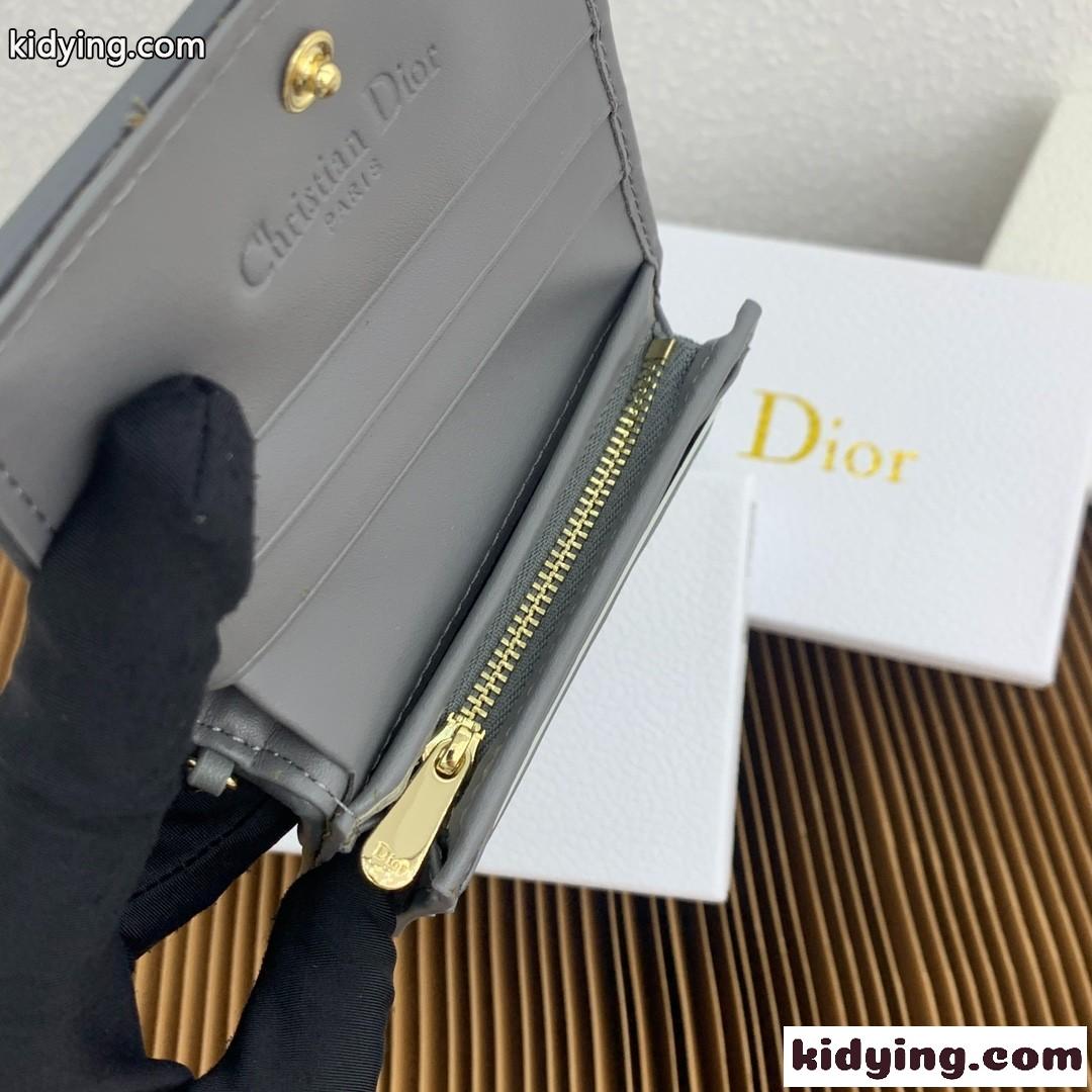 レディ ディオール 2つ折り財布 ウォレット クリスチャン・ディオール 財布 スーパーコピー グレー-3