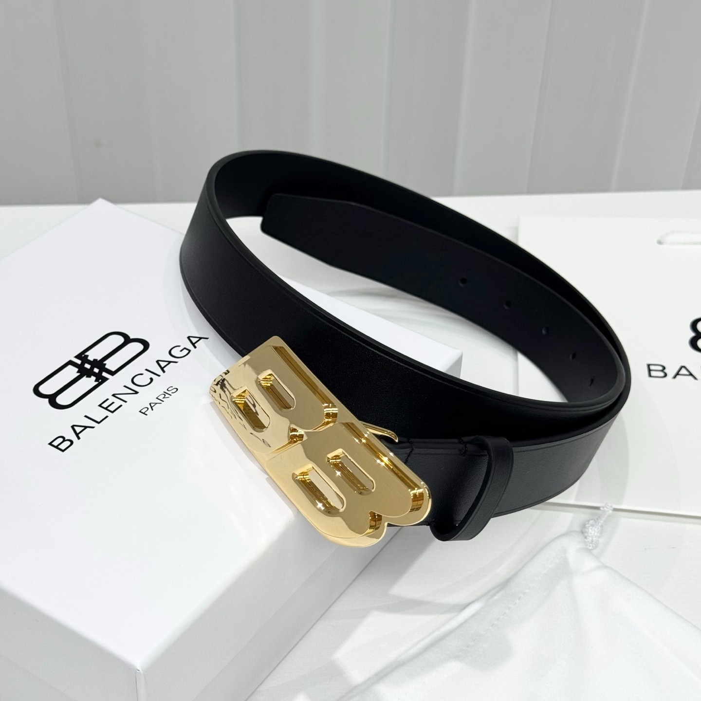 人気 合わせやすい BBバックル レザーベルト バレンシアガ ベルト コピー 35mm-2