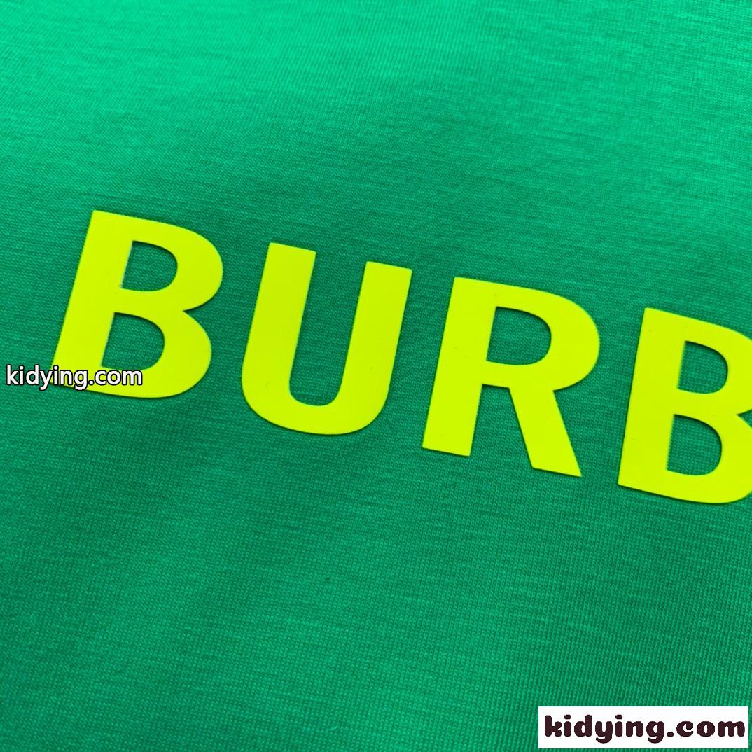 ベーシック ロゴ クルーネック 半袖 コットンTシャツ バーバリー Tシャツ コピー グリーン-3