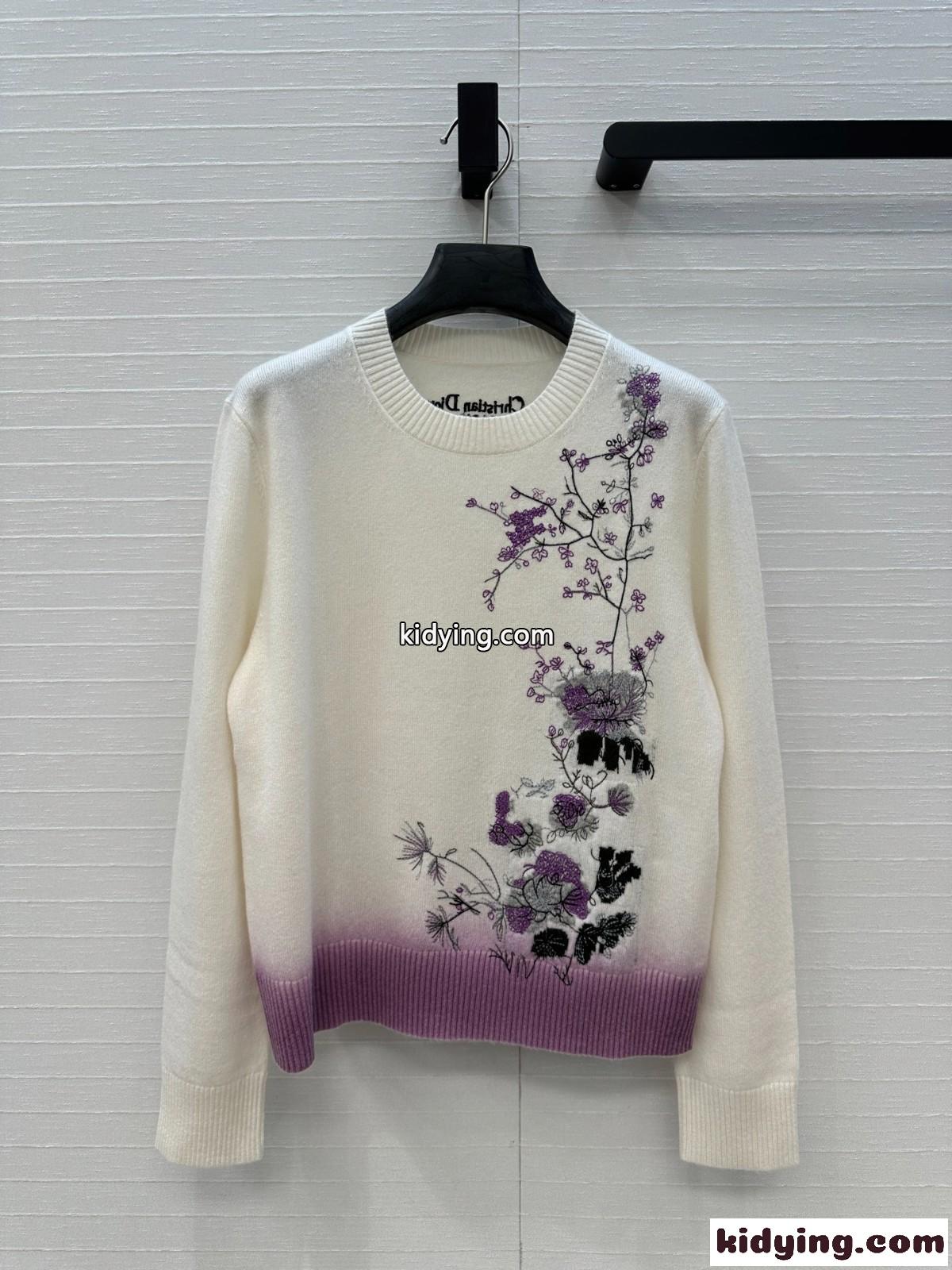 Dior Pivoine カシミヤニット クリスチャン・ディオール セーター スーパーコピー ホワイト-1