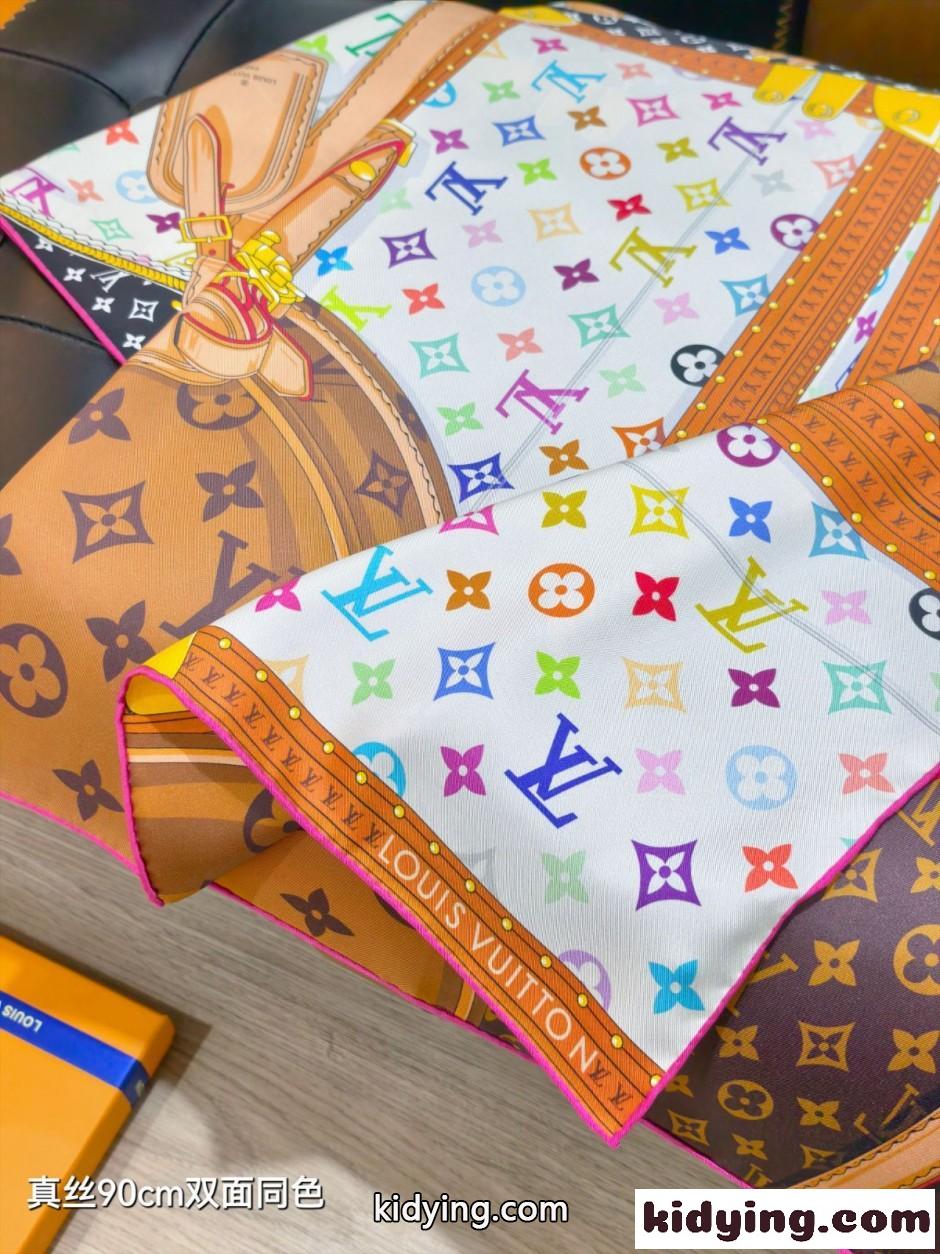 LV × TM カレ90・モノグラム マルチカラー コレクター ルイ・ヴィトン スカーフ コピー-2