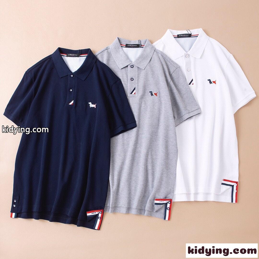 春夏 着心地いい シルケット コットン  ポロシャツ トムブラウン tシャツ コピー 半袖 4色あり メンズ トップス-4