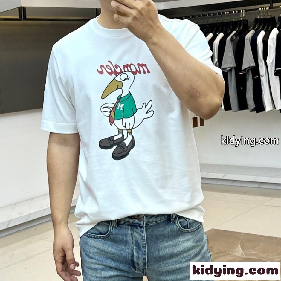 遊び心あふれる プリント 半袖Tシャツ モンクレール Tシャツ 偽物 ホワイト-1