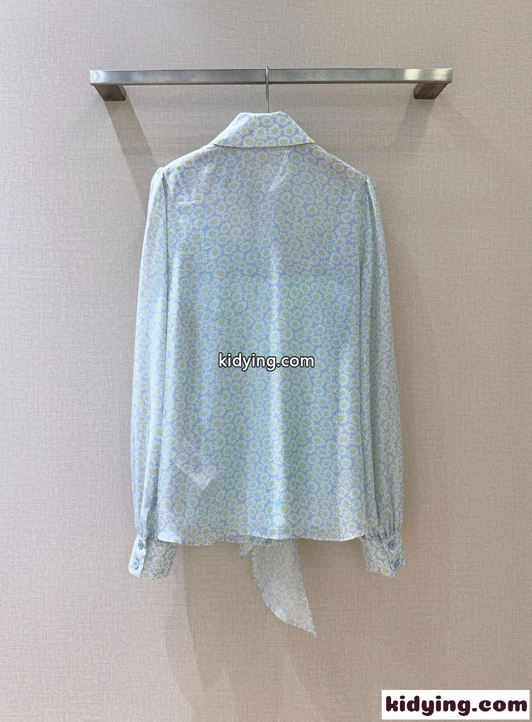 プリント シルクシフォン シャツ グッチ シャツ コピー ロングスリーブ-2
