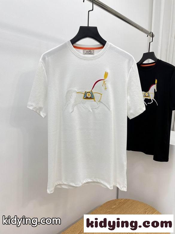 着心地いい クルーネック 春夏 定番 合わせやすい エルメス 半袖tシャツ コピー トップス-2