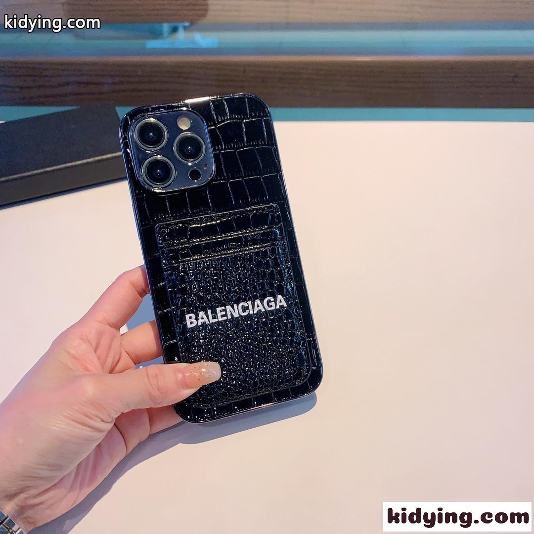 高級感 クロコダイル型押し バレンシアガ アイフォンケース コピー スマホケース-2