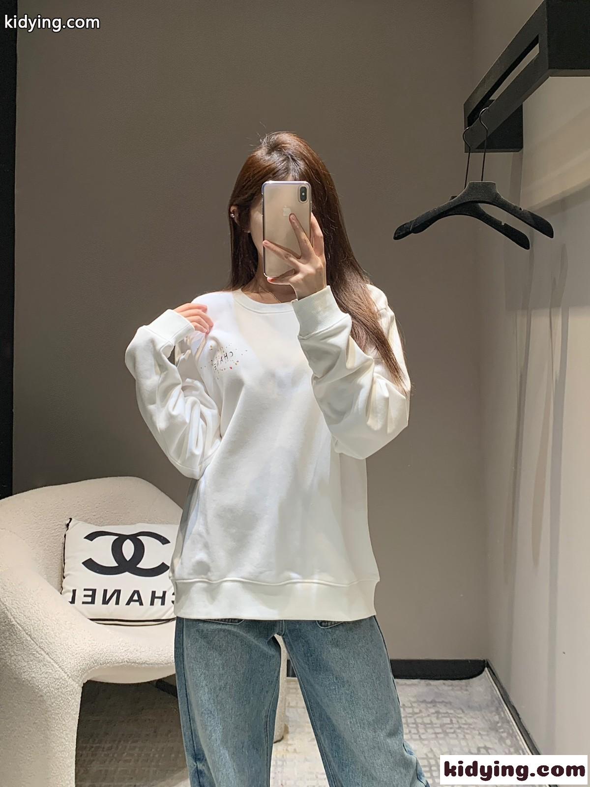 カジュアル プリント コットン スウェットシャツ シャネル Tシャツ コピー ホワイト-0