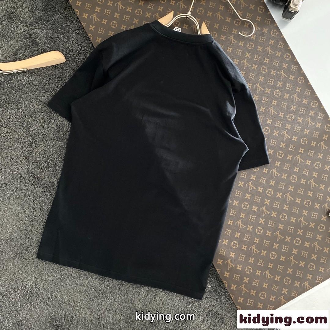 定番 ベーシック 英字刺繍 ゆったり クリスチャン・ディオール 半袖tシャツ コピー ラウンドネック ホワイト ブラック-1