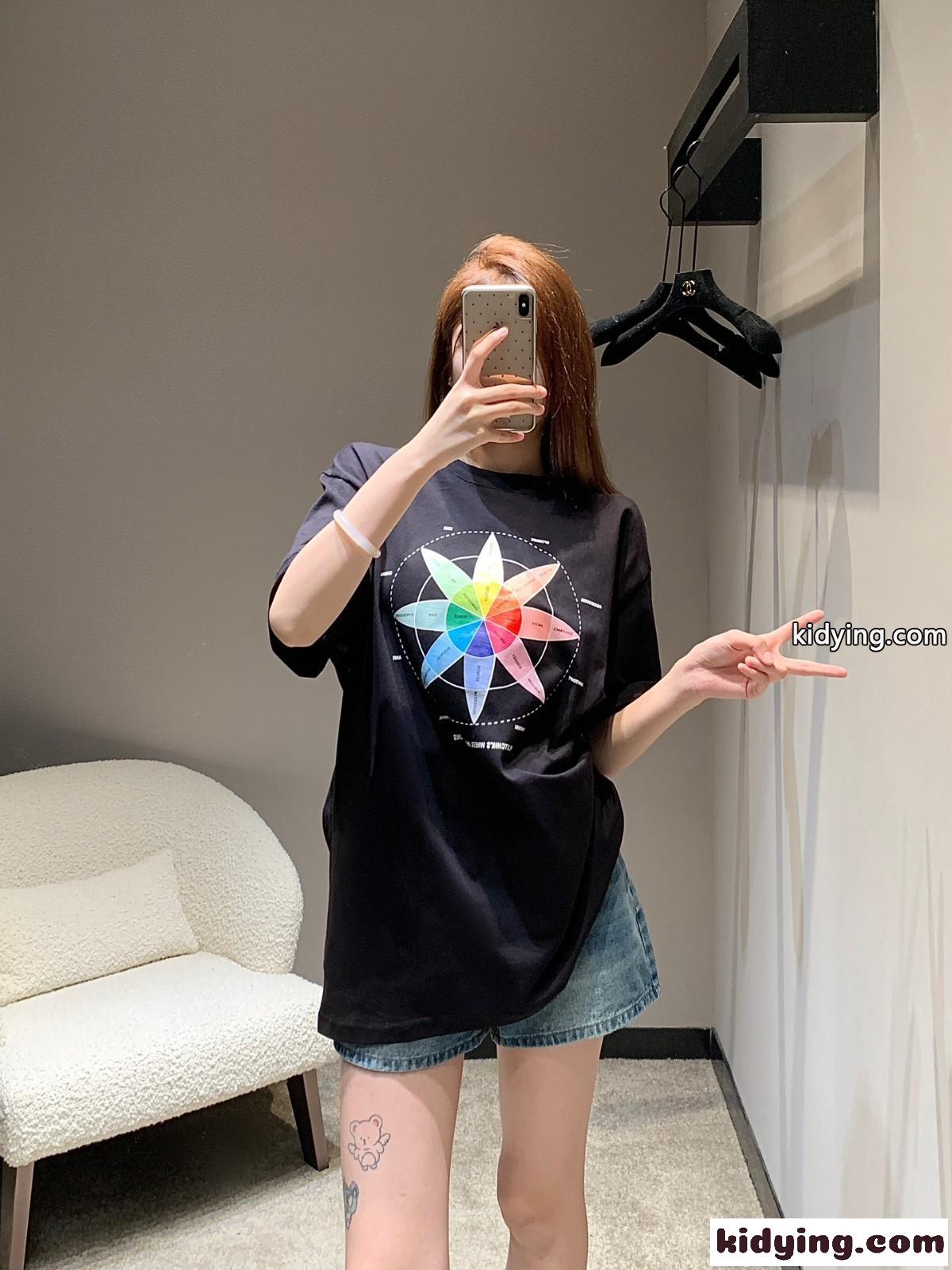 カジュアル 人気 バレンシアガ 半袖Tシャツ コピー プリント Tシャツ ユニセックス-3