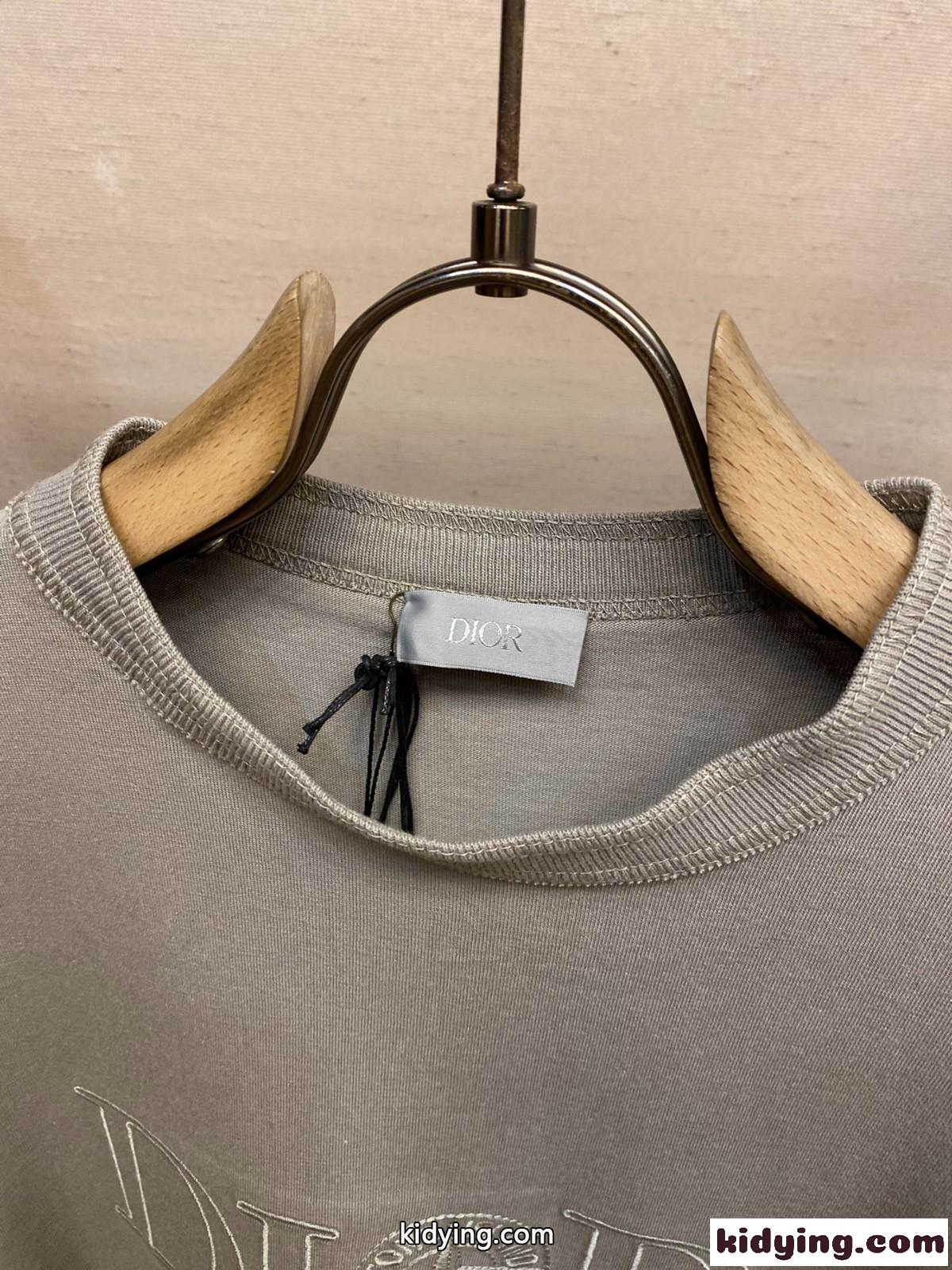 DIOR AND STONE ISLAND 半袖Tシャツ クリスチャン・ディオール Tシャツ コピー カーキ-2