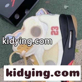 ​特給版LJR製 工場材料Air Jordan 5 X Off-White AJ5 白蝉翼ow連名型 オフホワイト 新作 シューズ コピー-3