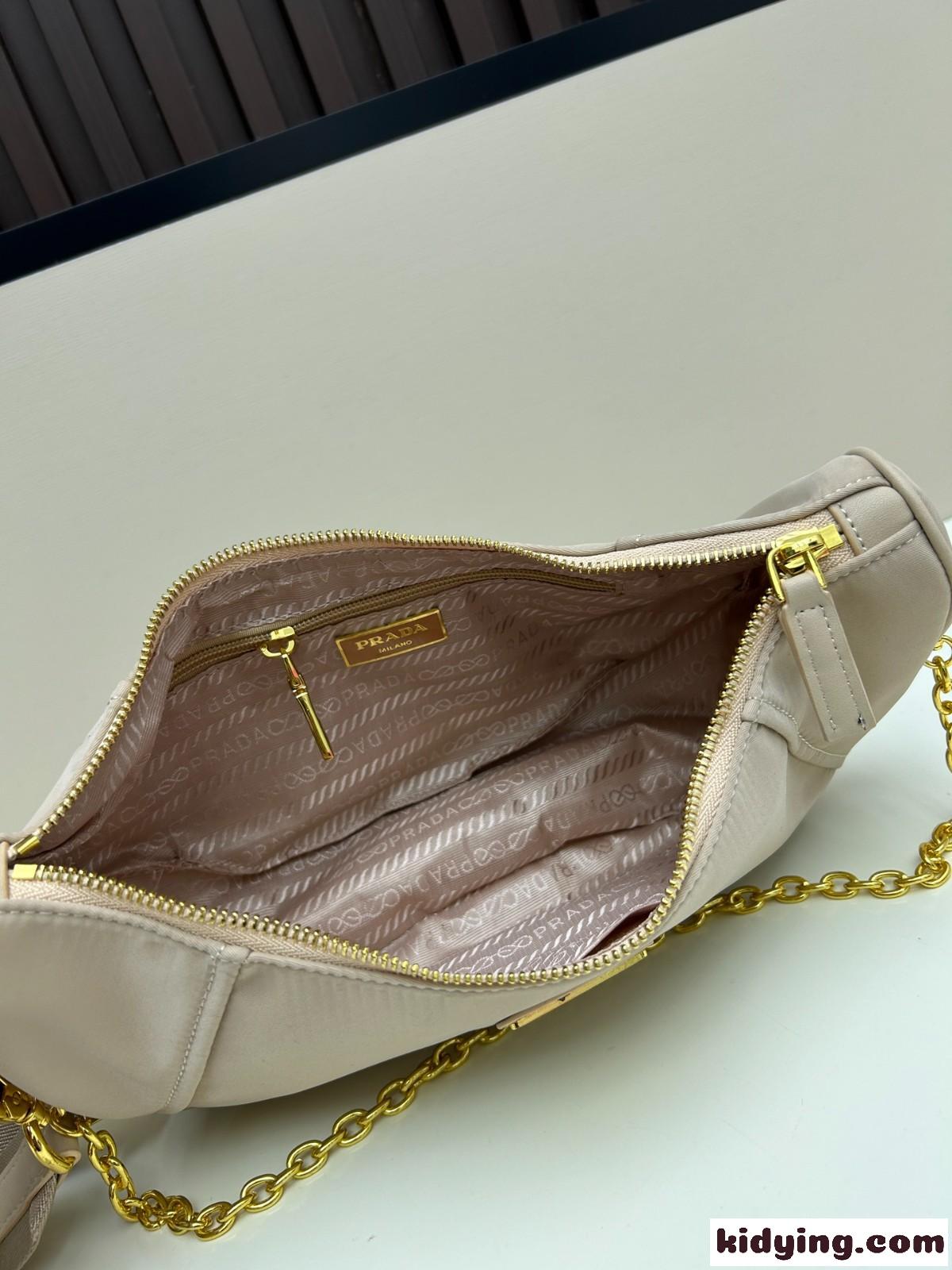 プラダ ドゥミ・リュンヌ Re-Nylon ショルダーバッグ コピー ベージュ-4