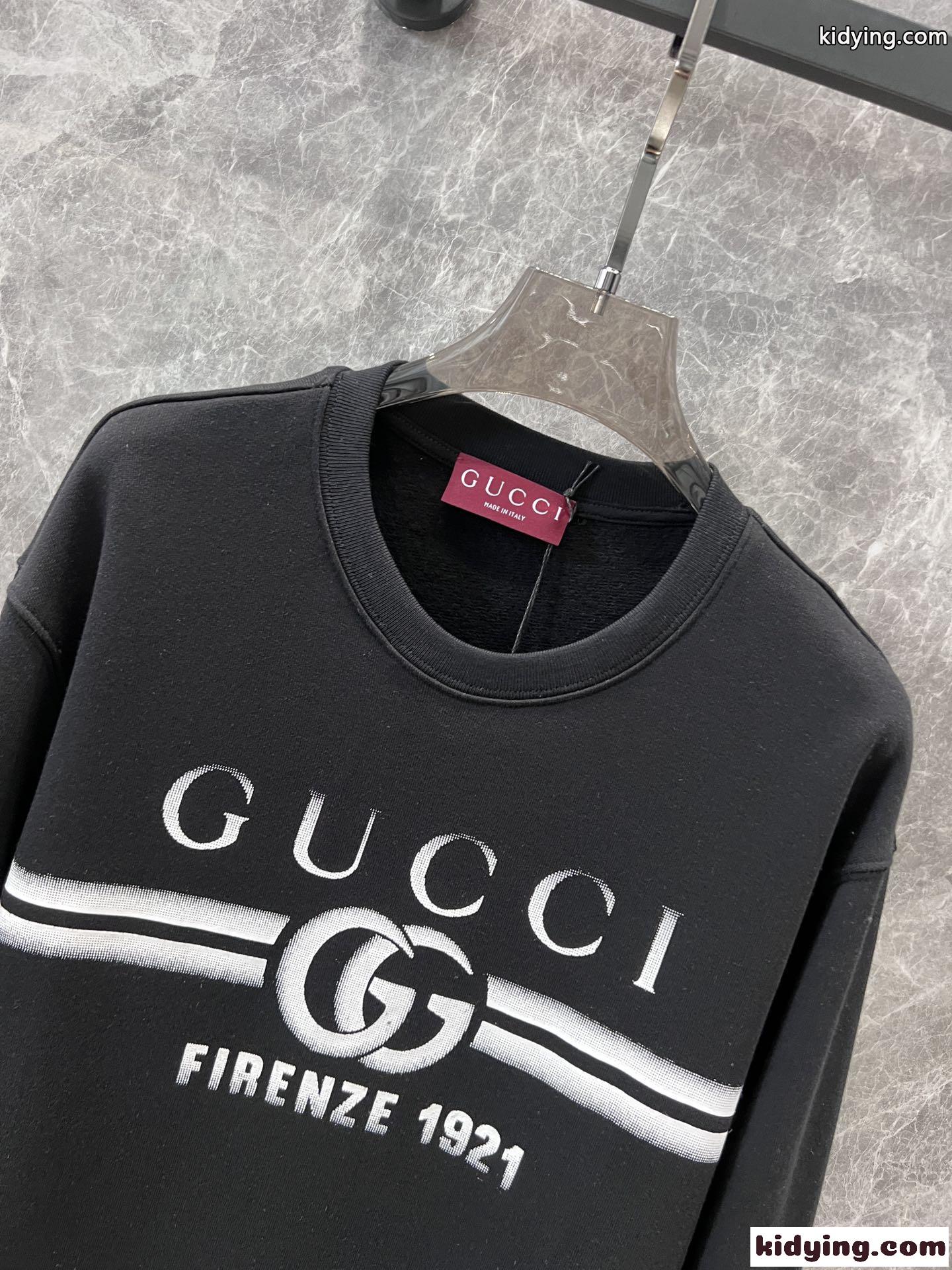 定番 ロゴプリント コットン スウェットシャツ グッチ Tシャツ コピー ブラック-2