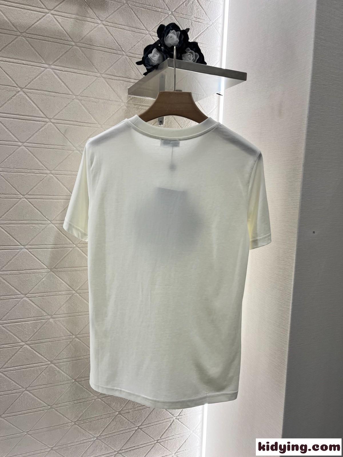 シンプル コットン 半袖Tシャツ シャネル Tシャツ スーパーコピー ホワイト-1