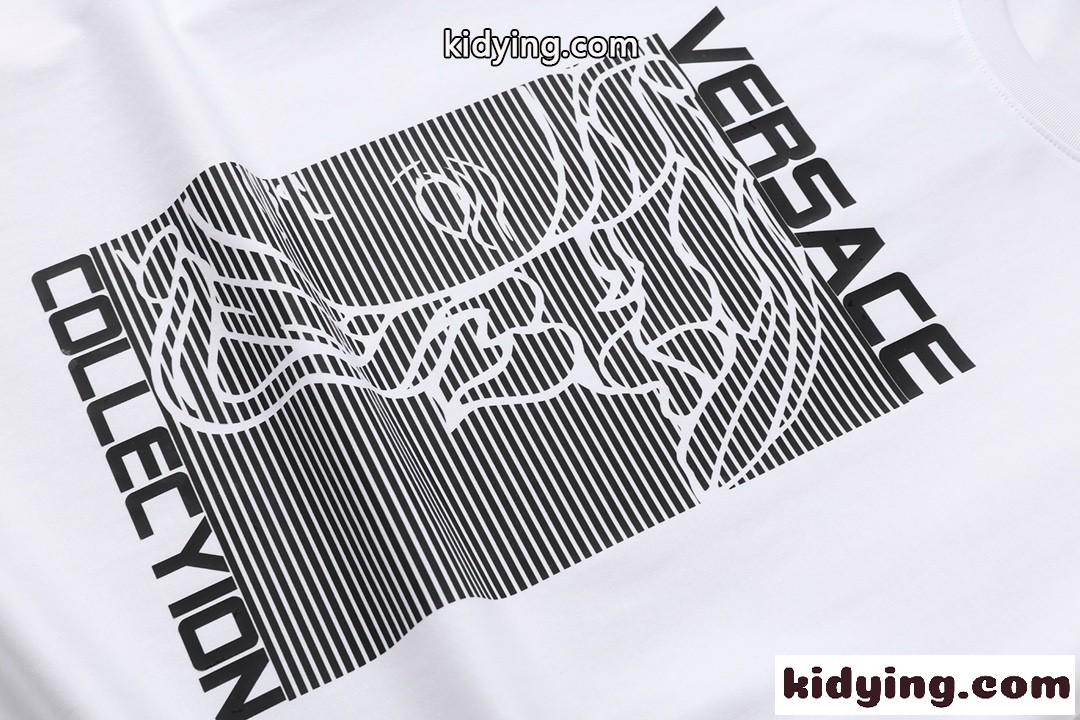 カジュアル プリント 着心地抜群 ヴェルサーチェ 半袖Tシャツ コピー 定番 クルーネック 春夏 トップス メンズ-4