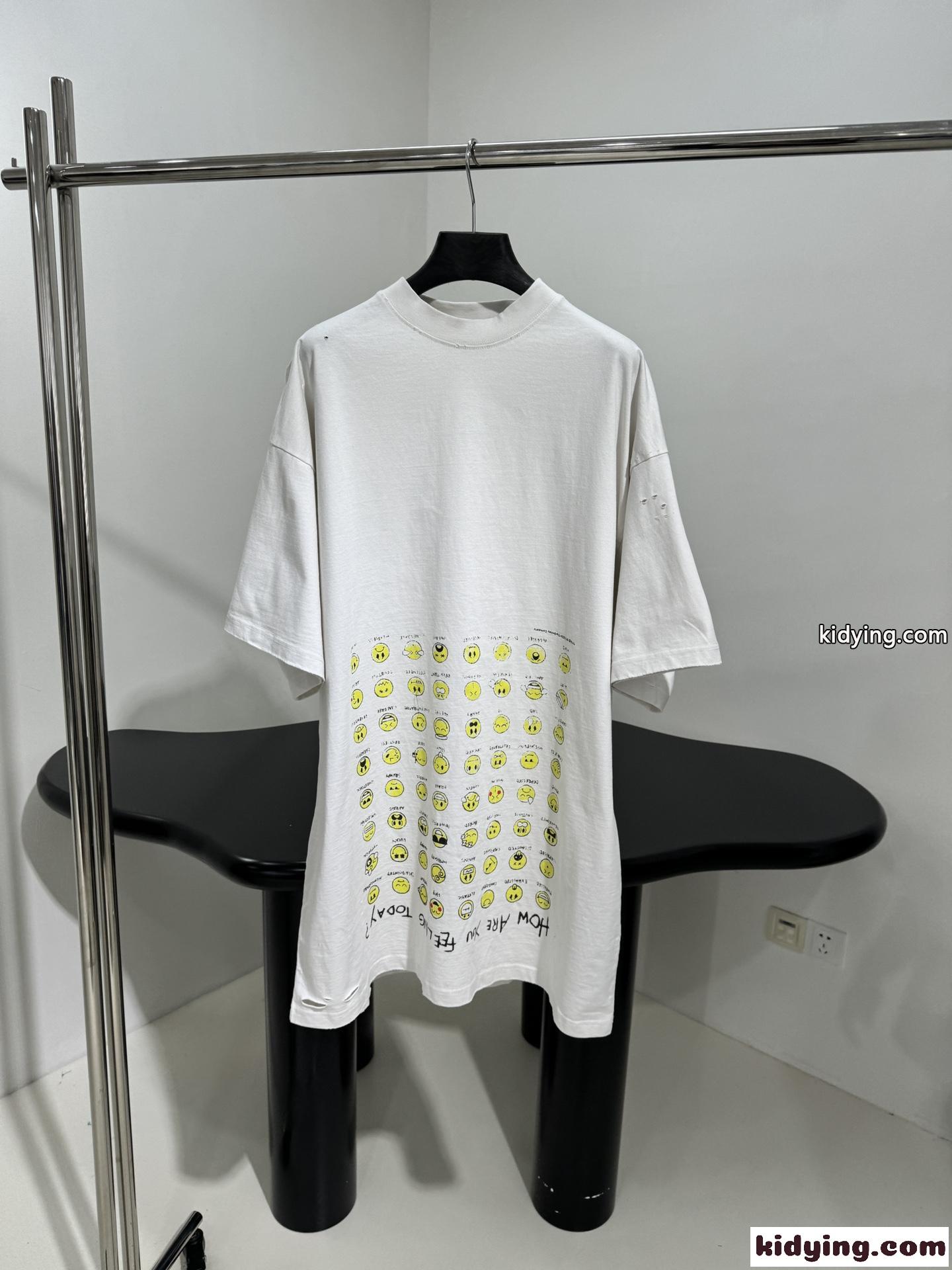 バレンシアガtシャツ メンズ偽物 純綿 カジュアル トップス 半袖 プリント ホワイト-0