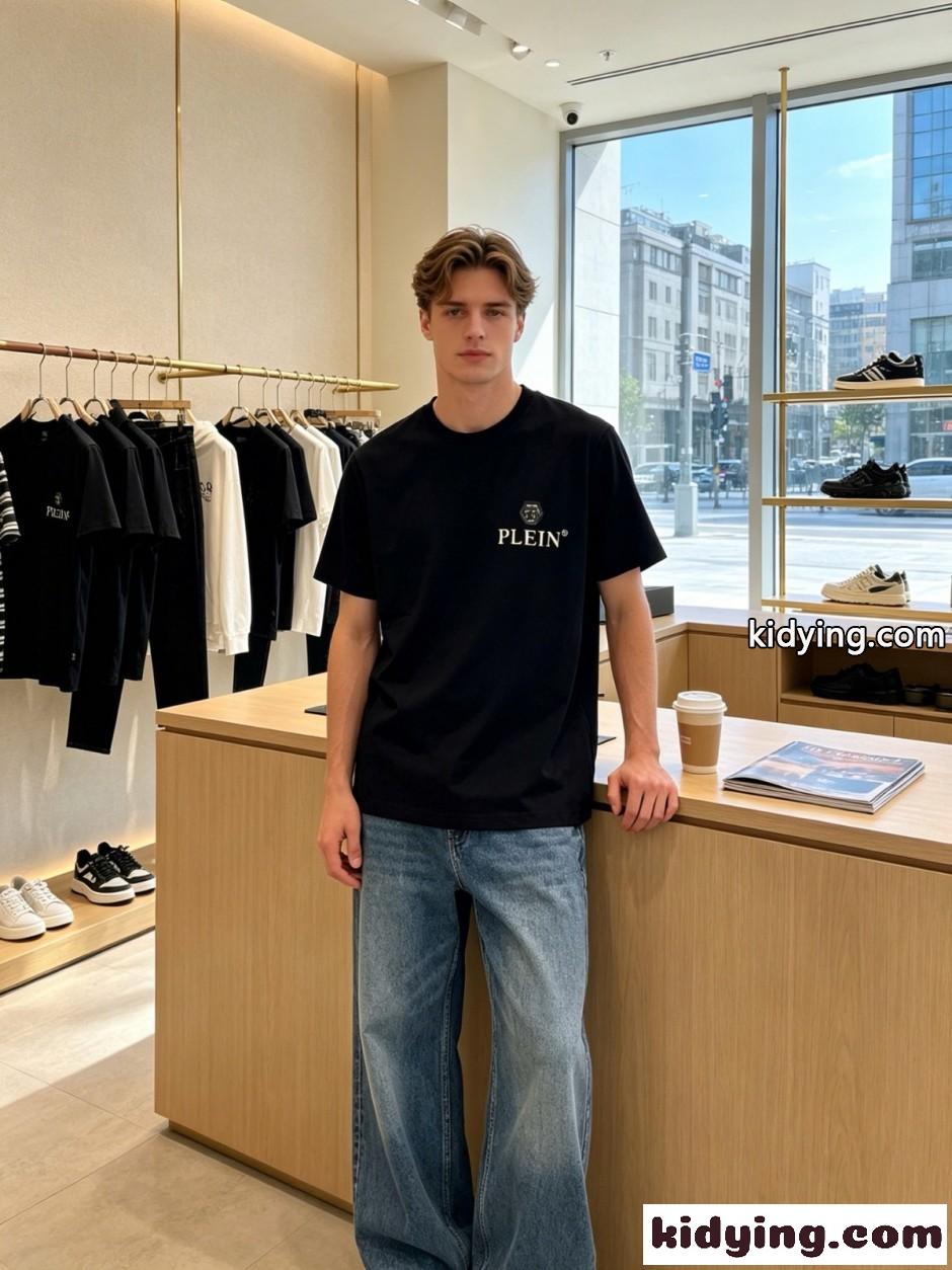 カジュアル 洗練された フィリッププレイン Tシャツ 偽物 半袖Tシャツ-1