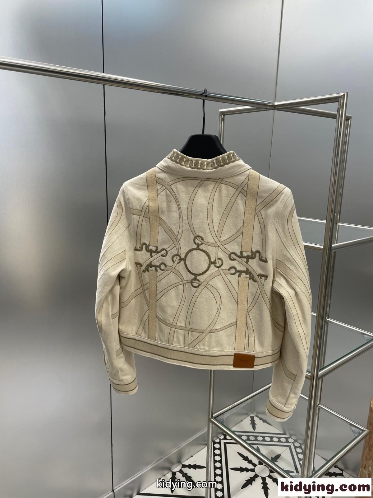 エレガント 刺繍入り デニムジャケット エルメス ジャケット コピー レディース アウター-2