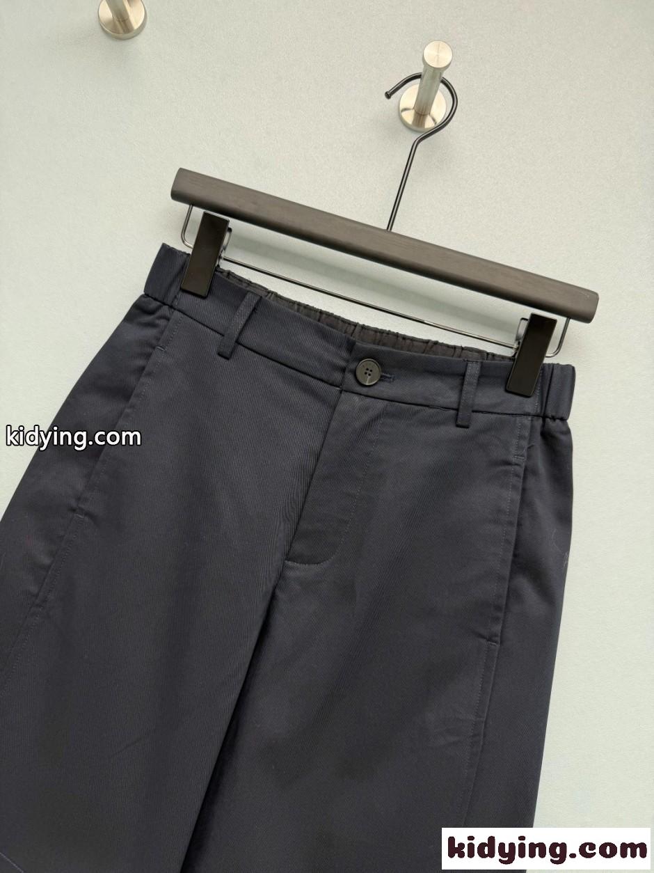 シンプル 洗練された コットン ショートパンツ プラダ パンツ 偽物 ブラック-4