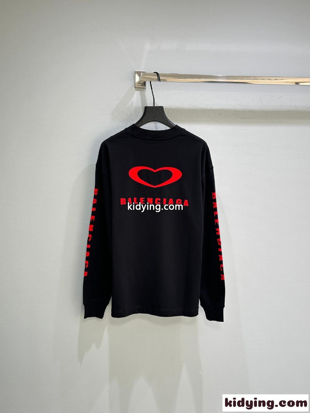 シンプル ストリート ロゴプリント 長袖Tシャツ バレンシアガ Tシャツ コピー-3