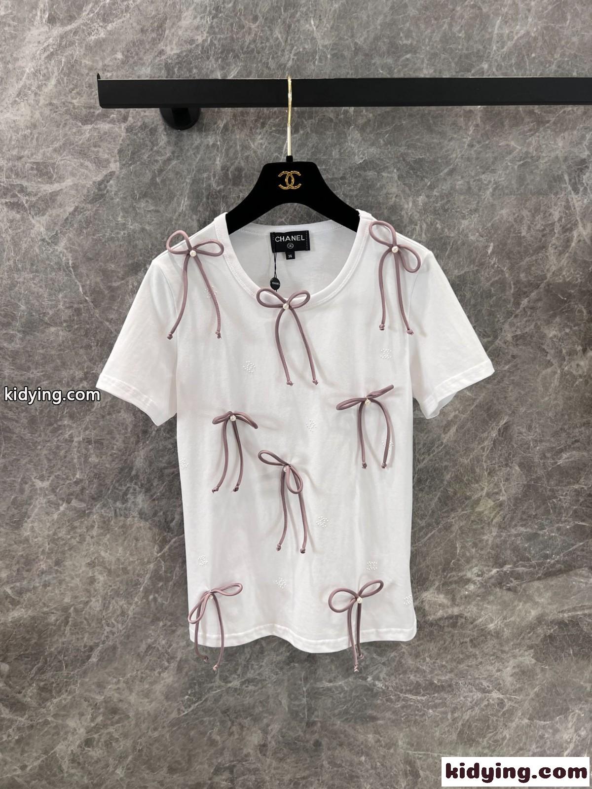 リボン×パールが可愛い&シャネル Tシャツ コピー 25p 半袖Ｔシャツ-2