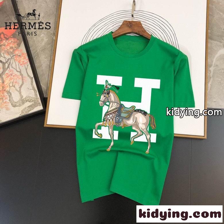 5色あり クルーネック エルメス 半袖tシャツ コピー 快適 定番 合わせやすい カジュアル おしゃれ-0