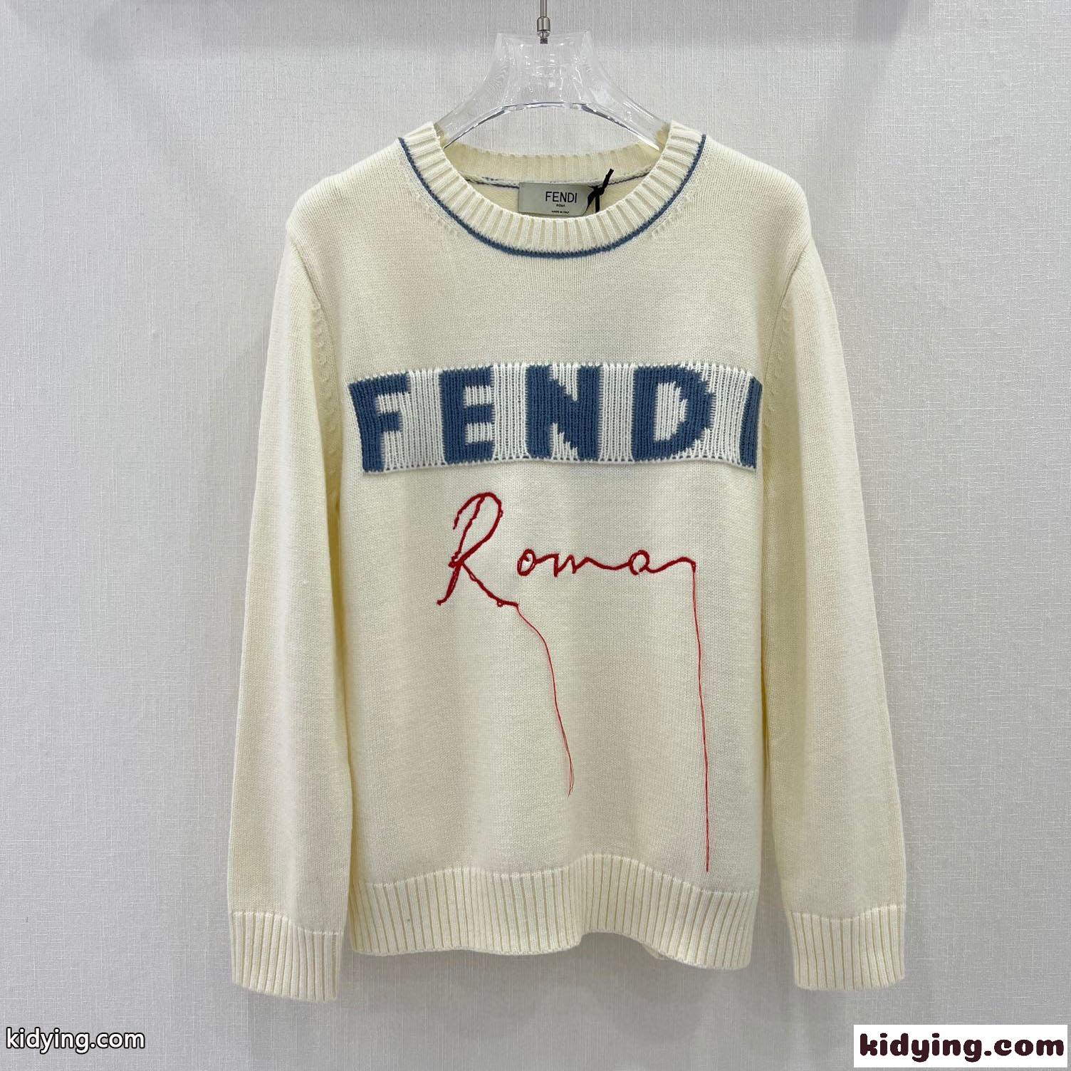 シンプル 可愛い クルーネック 長袖 フェンディ セーター コピー レディース ファッション-0