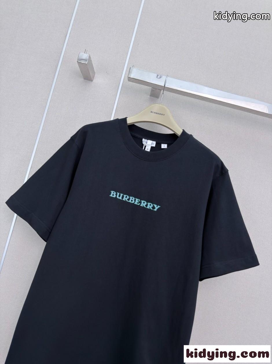 ヘリテージロゴ コットンTシャツ バーバリー Tシャツ 偽物 ブラック-1
