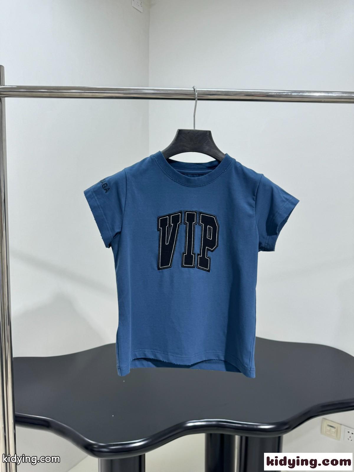 カジュアル フェンミン コンパクト 半袖Tシャツ バレンシアガ Tシャツ コピー ブルー-1