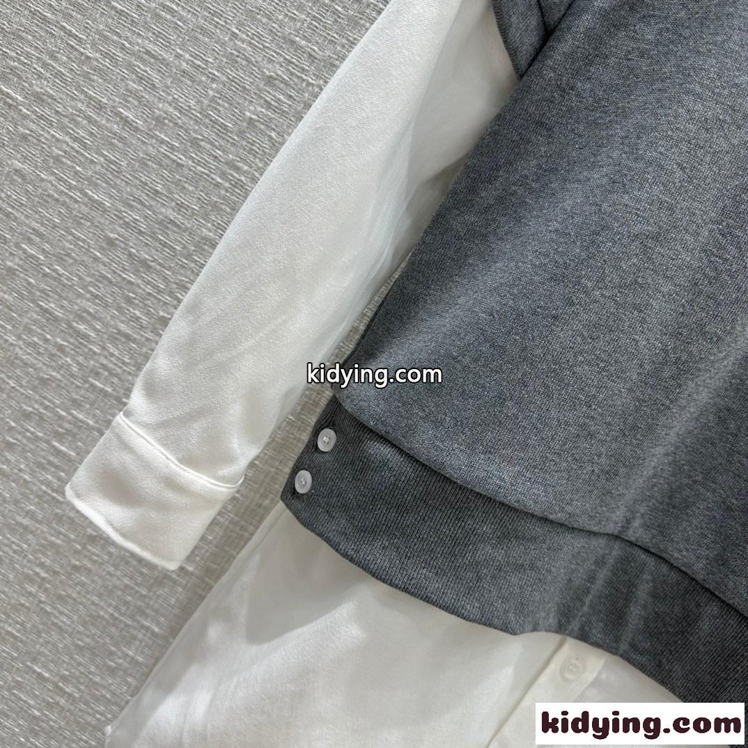 4BAR Vネック Tシャツ＆シャツドレス トムブラウン ワンピース コピー グレー-1