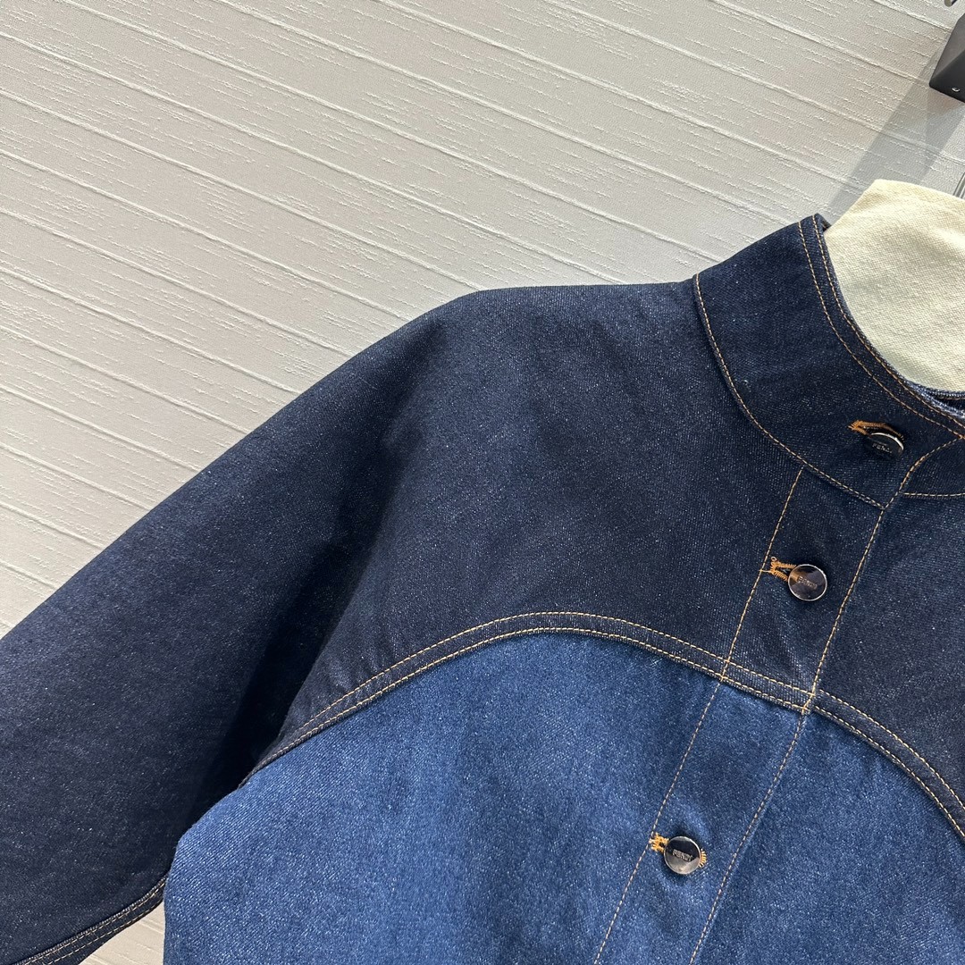 ブルーツートーンデニム ジャケット フェンディ ジャケット コピー レディース-1