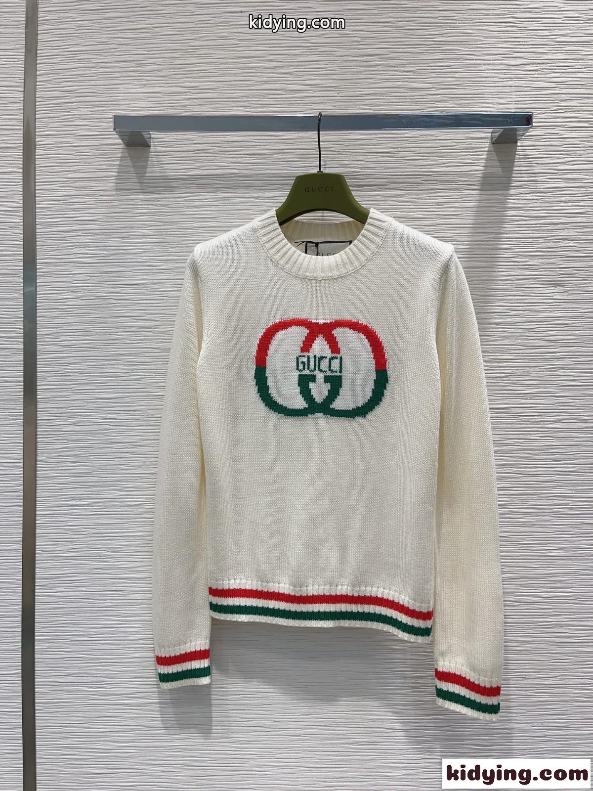 定番 ロゴ クルーネック 合わせやすい グッチ セーター コピー ホワイト-1