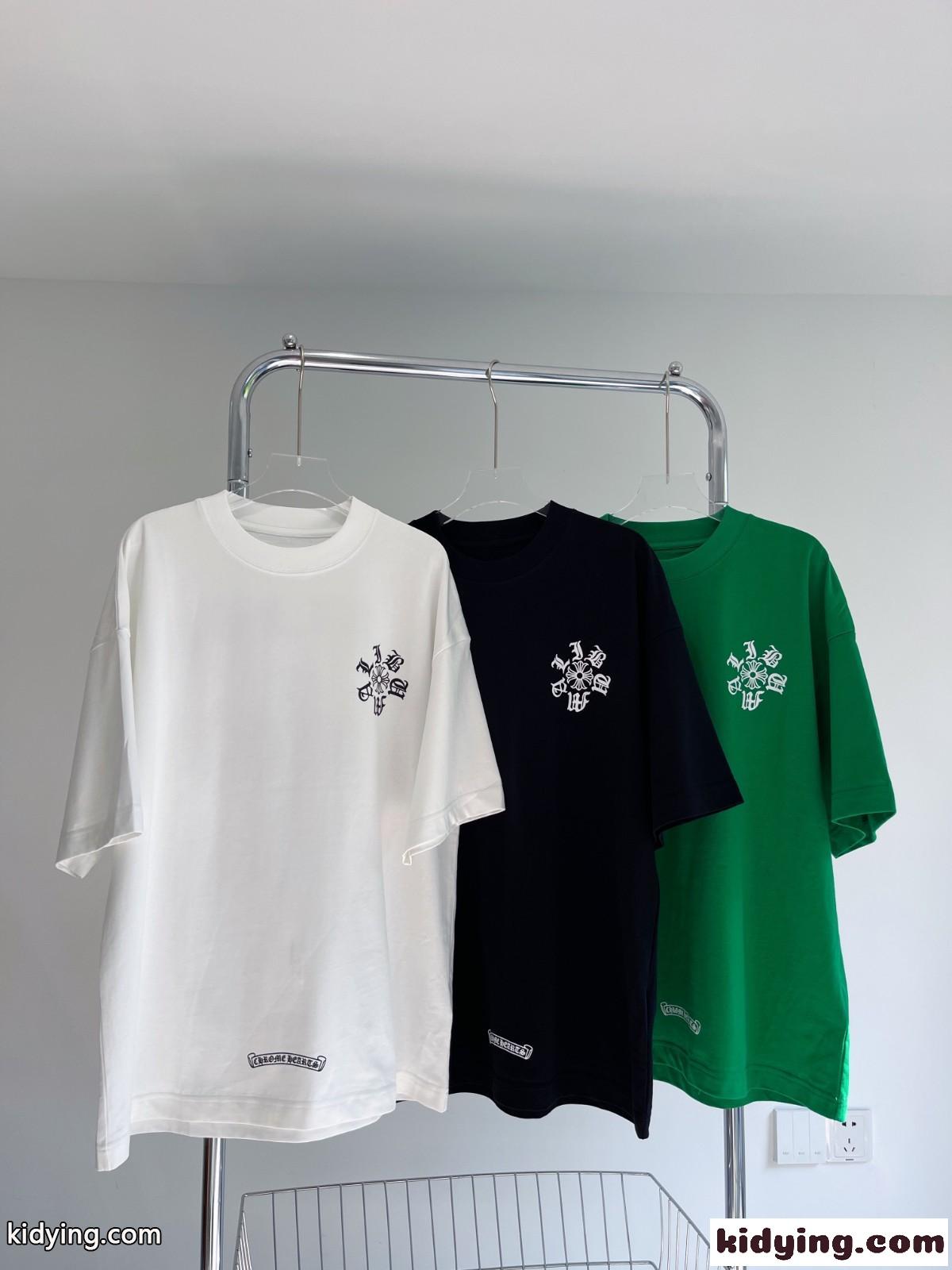 ユニセックス 3色あり ゆったり ストリート おしゃれ ロゴ クロムハーツ tシャツ コピー 着心地いい クルーネック-4