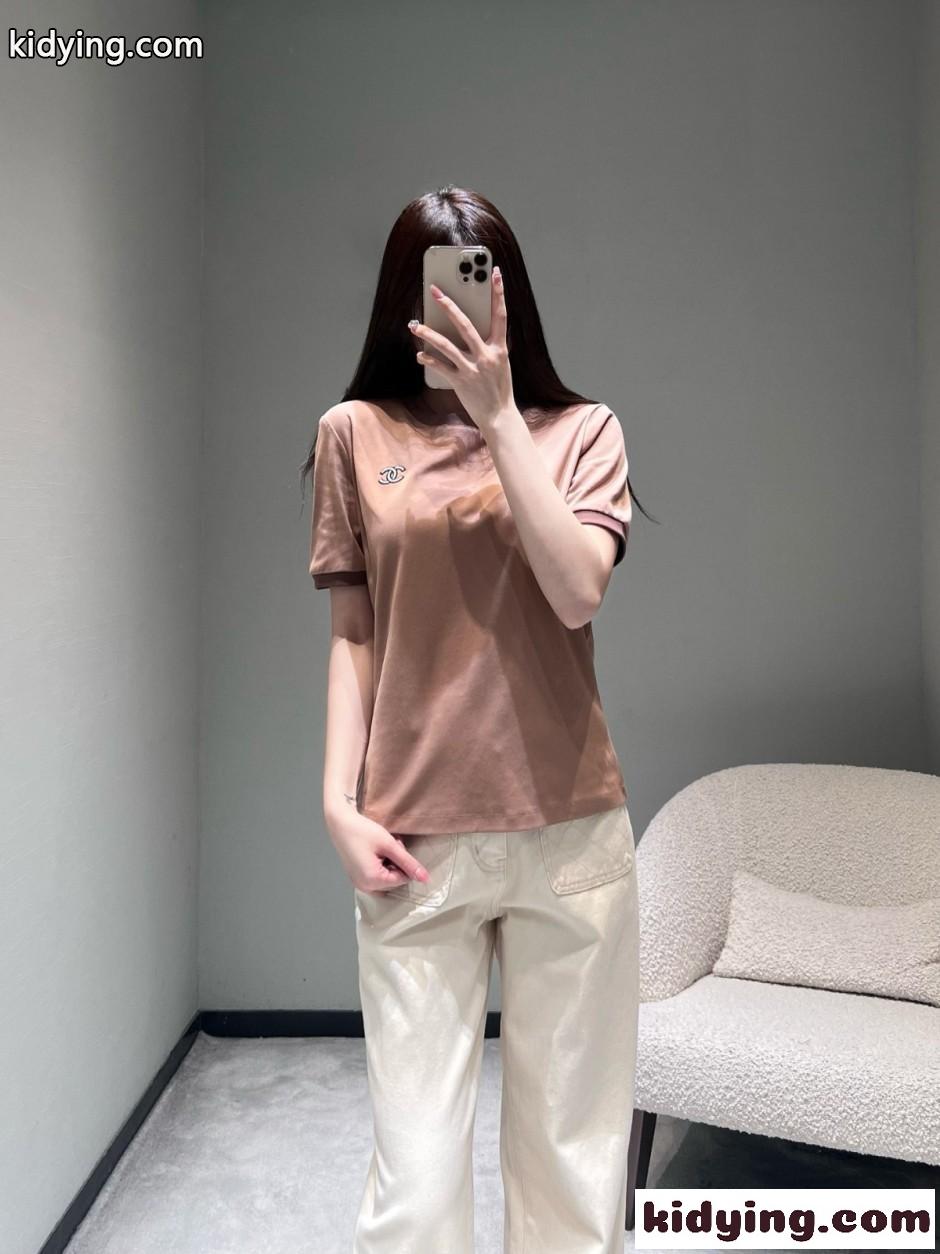 シャネル Tシャツ コピー カジュアル コットン 半袖Tシャツ 合わせやすい-4