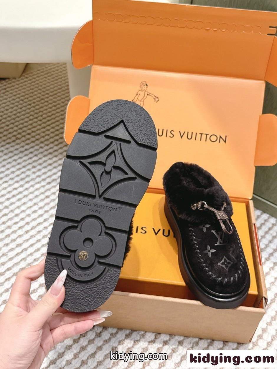 秋冬 大人気 LV SKI コルティナ ミュール ルイ・ヴィトン スーパーコピー ブラック-5