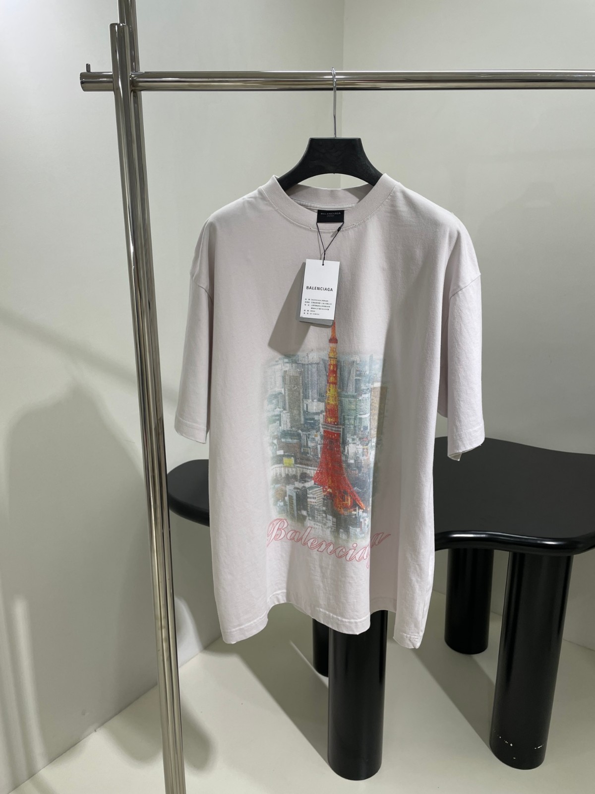 ユニセックス オーバーサイズ プリント Tシャツ バレンシアガ 半袖Tシャツ コピー-0
