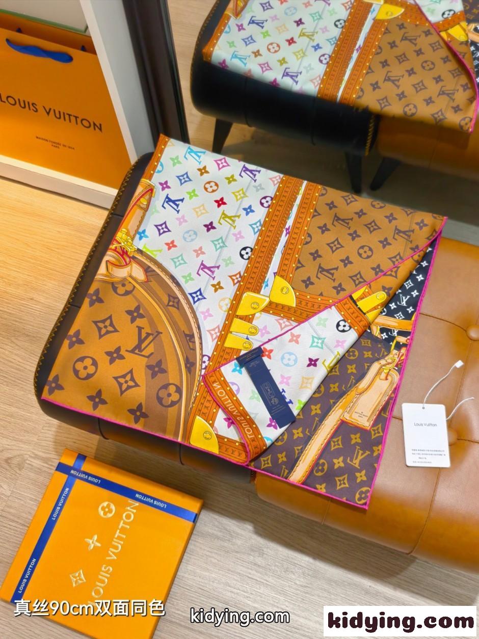 LV × TM カレ90・モノグラム マルチカラー コレクター ルイ・ヴィトン スカーフ コピー-1