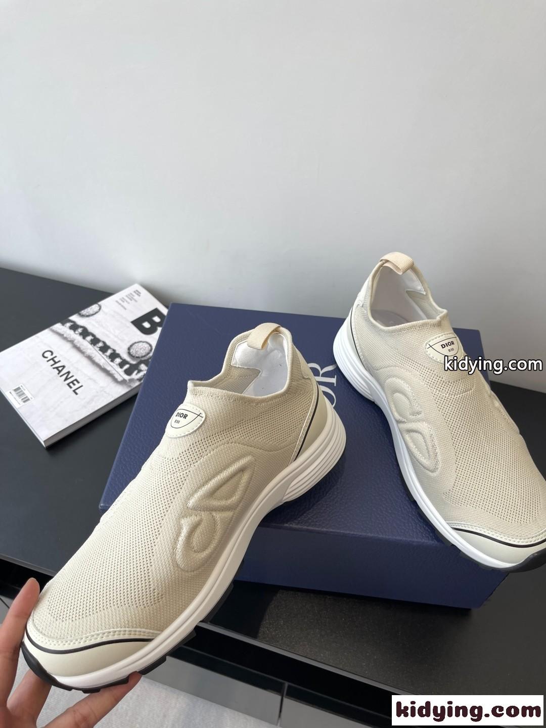 シンプルで履きやすい♪DIOR ディオール B30 カウントダウン スニーカー コピー ベージュ-2