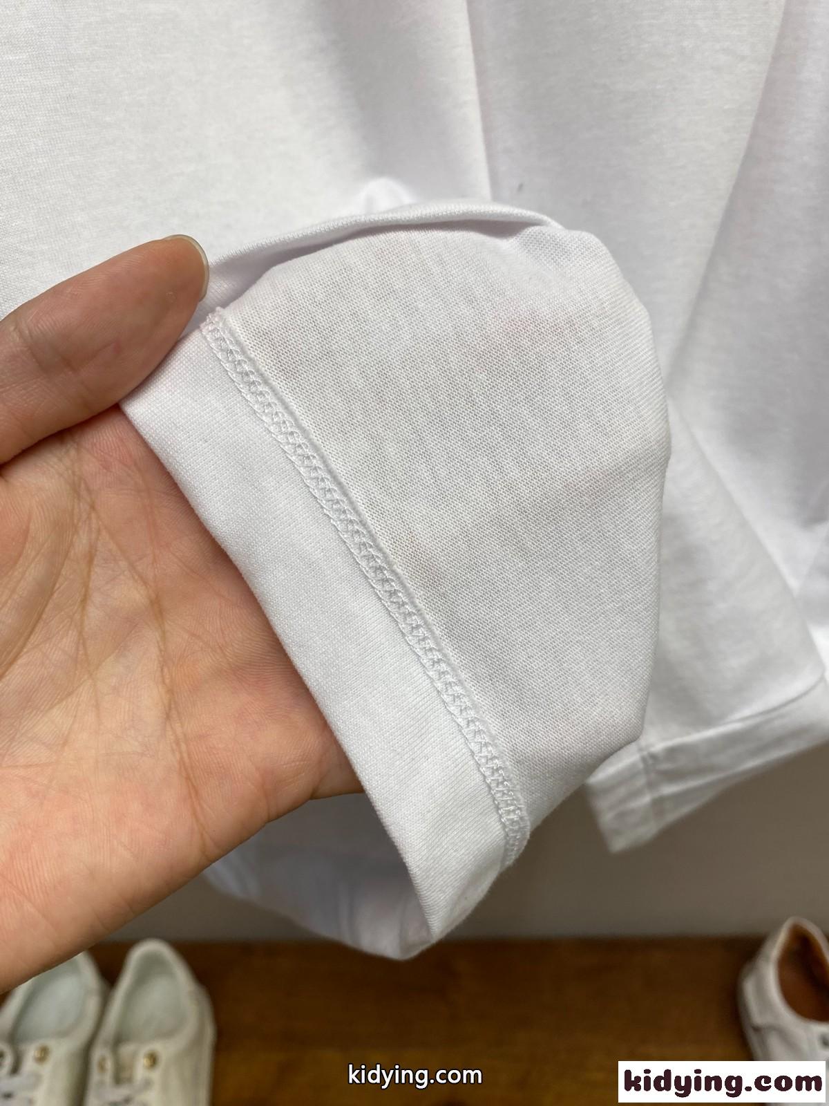 洗練された ロゴ刺繍 クルーネック アルマーニ Tシャツ 偽物 コットン ホワイト-4